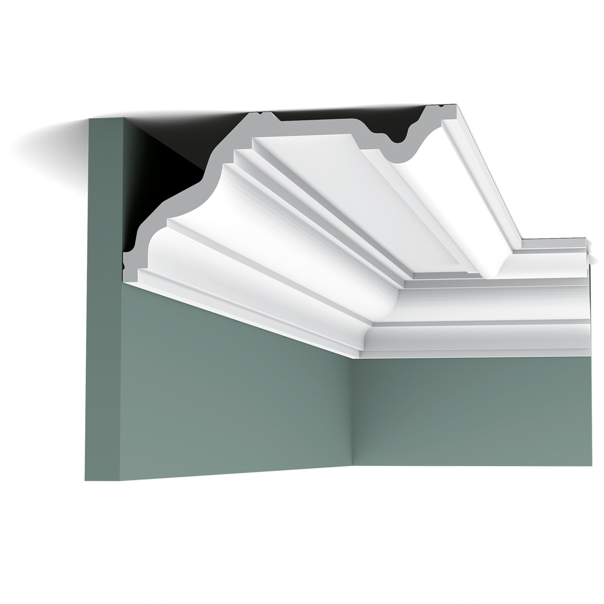 Corniche C332 en blanc | 230 x 114 x 2000 mm