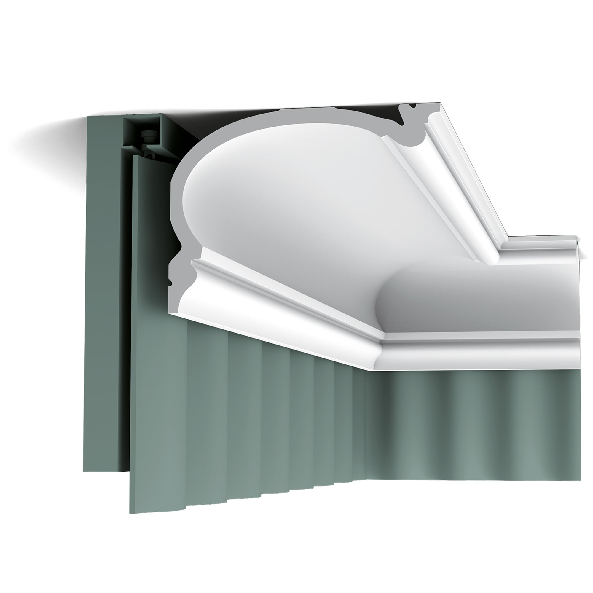 Corniche C342 en blanc | 190 x 140 x 2000 mm