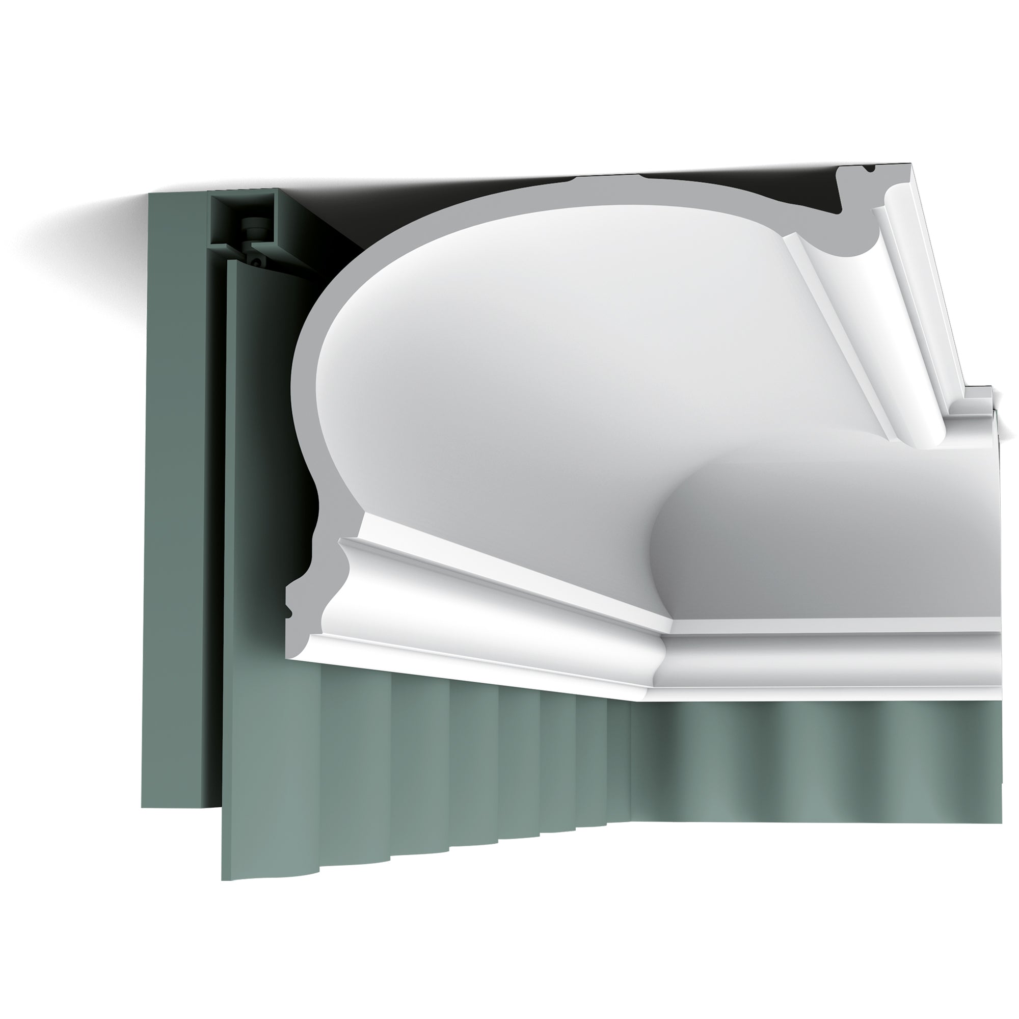 Cornice C343 in bianco | 250 x 190 x 2000 mm
