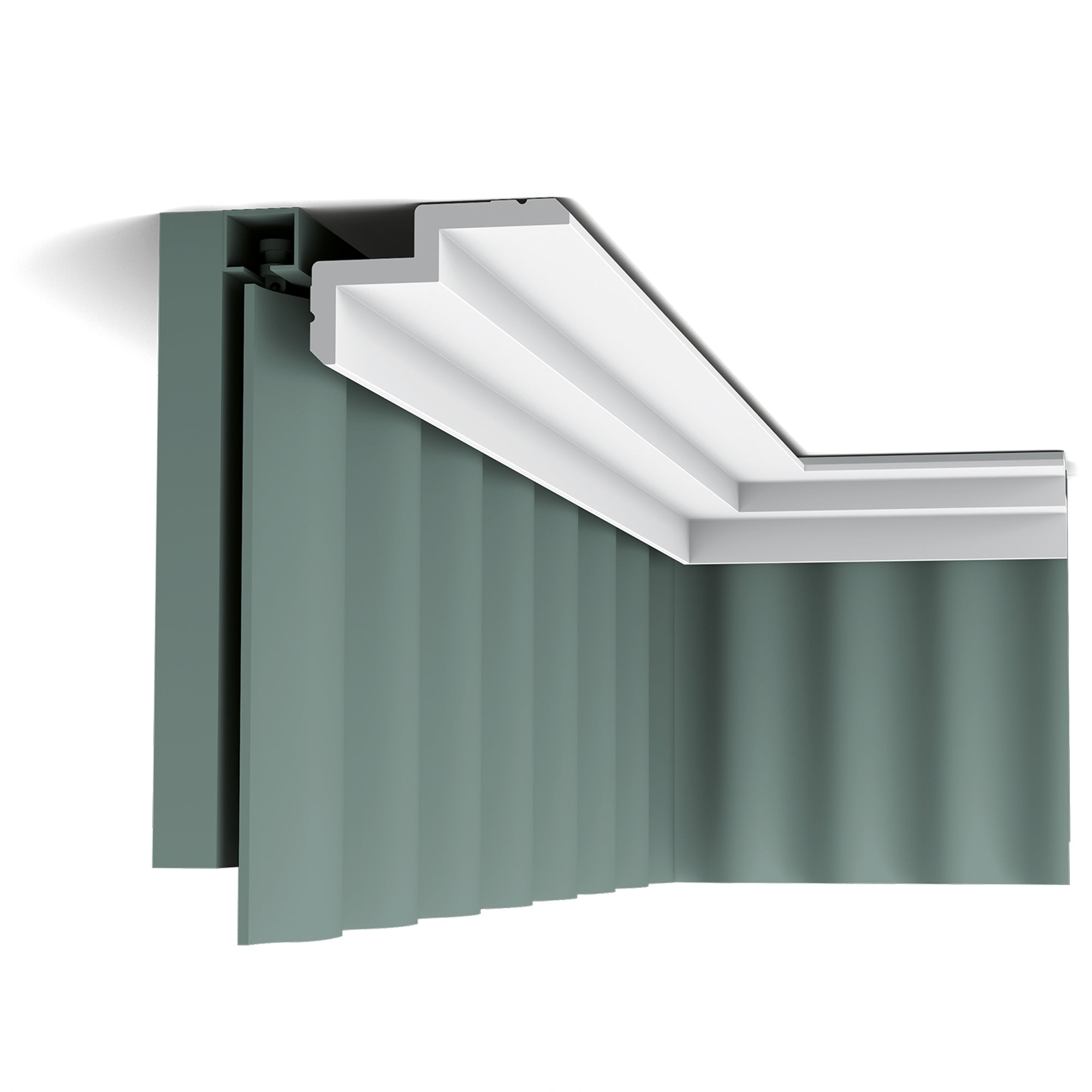Cornice C390 in bianco | 100 x 60 x 2000 mm
