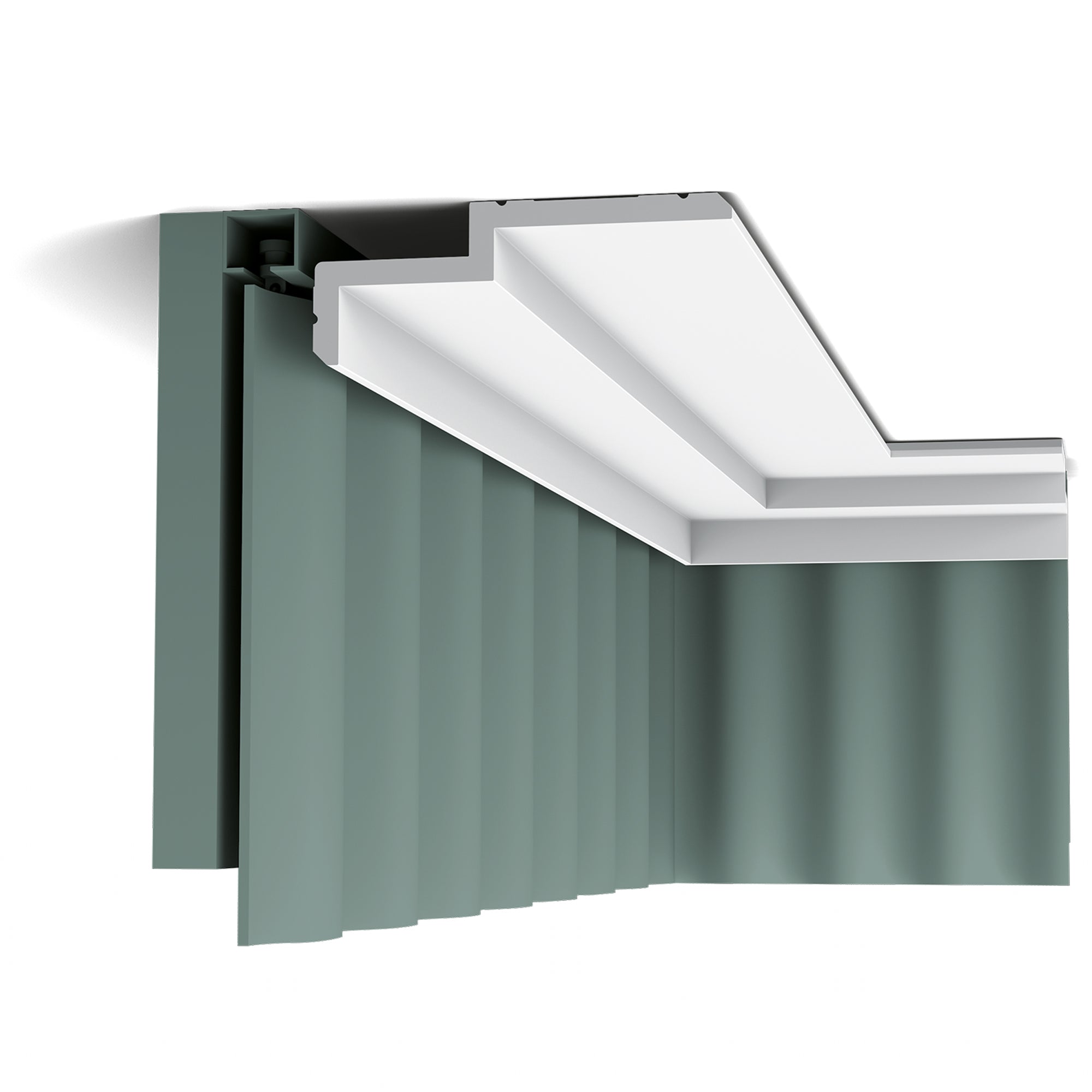 Cornice C391 in bianco | 100 x 60 x 2000 mm