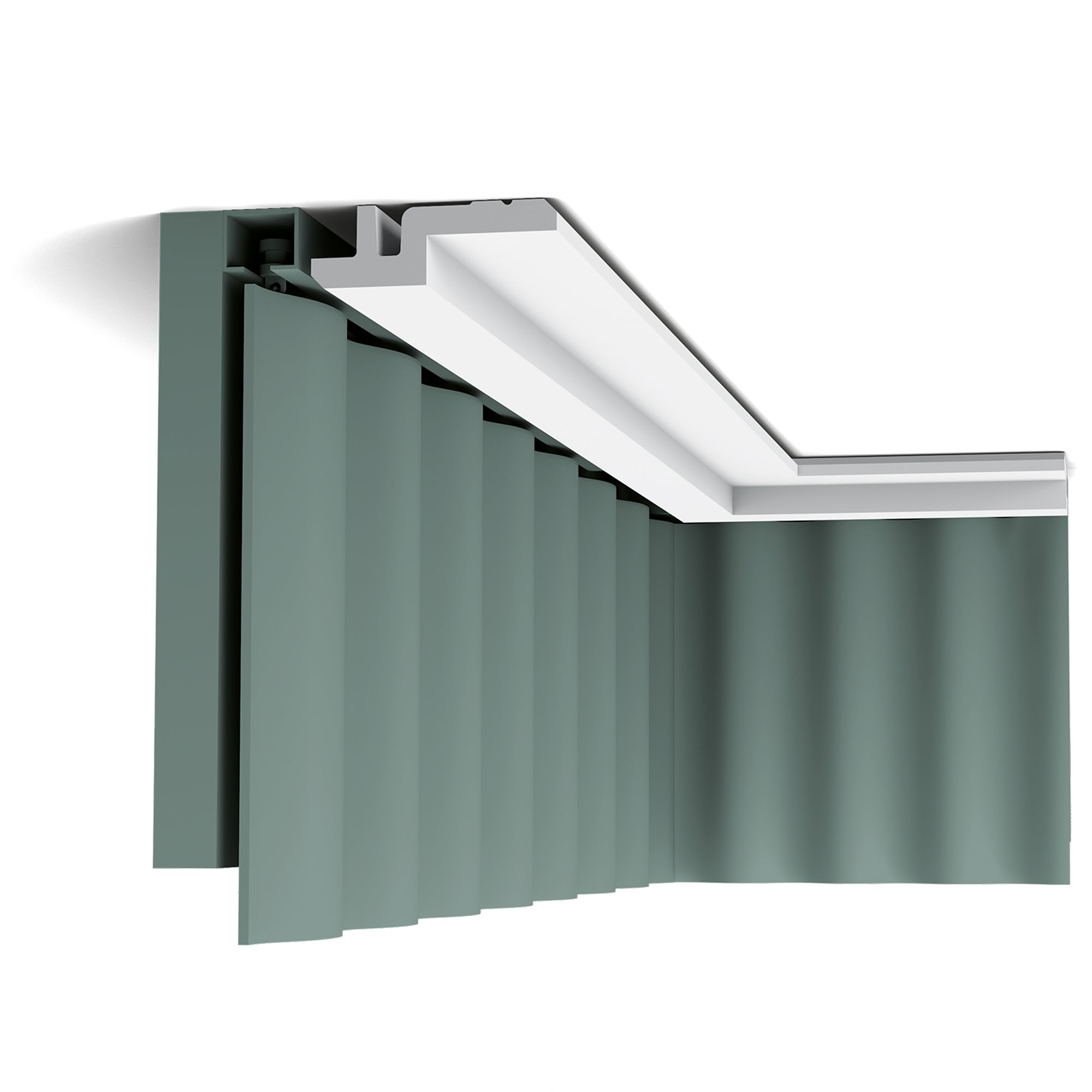 Corniche C394 en blanc | 31 x 95 x 2000 mm