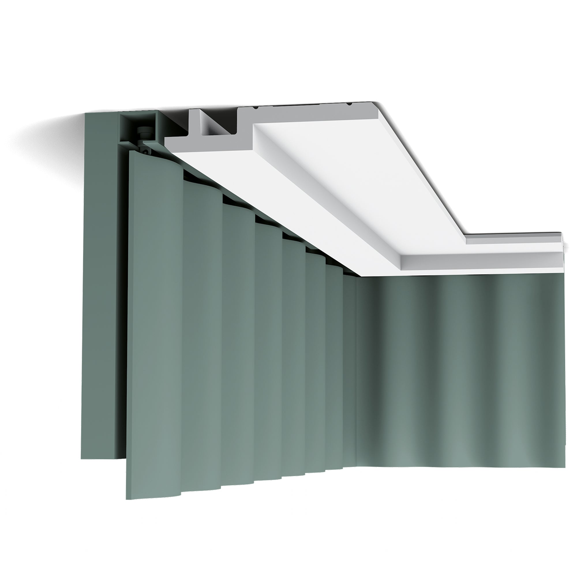 Corniche C395 en blanc | 31 x 155 x 2000 mm