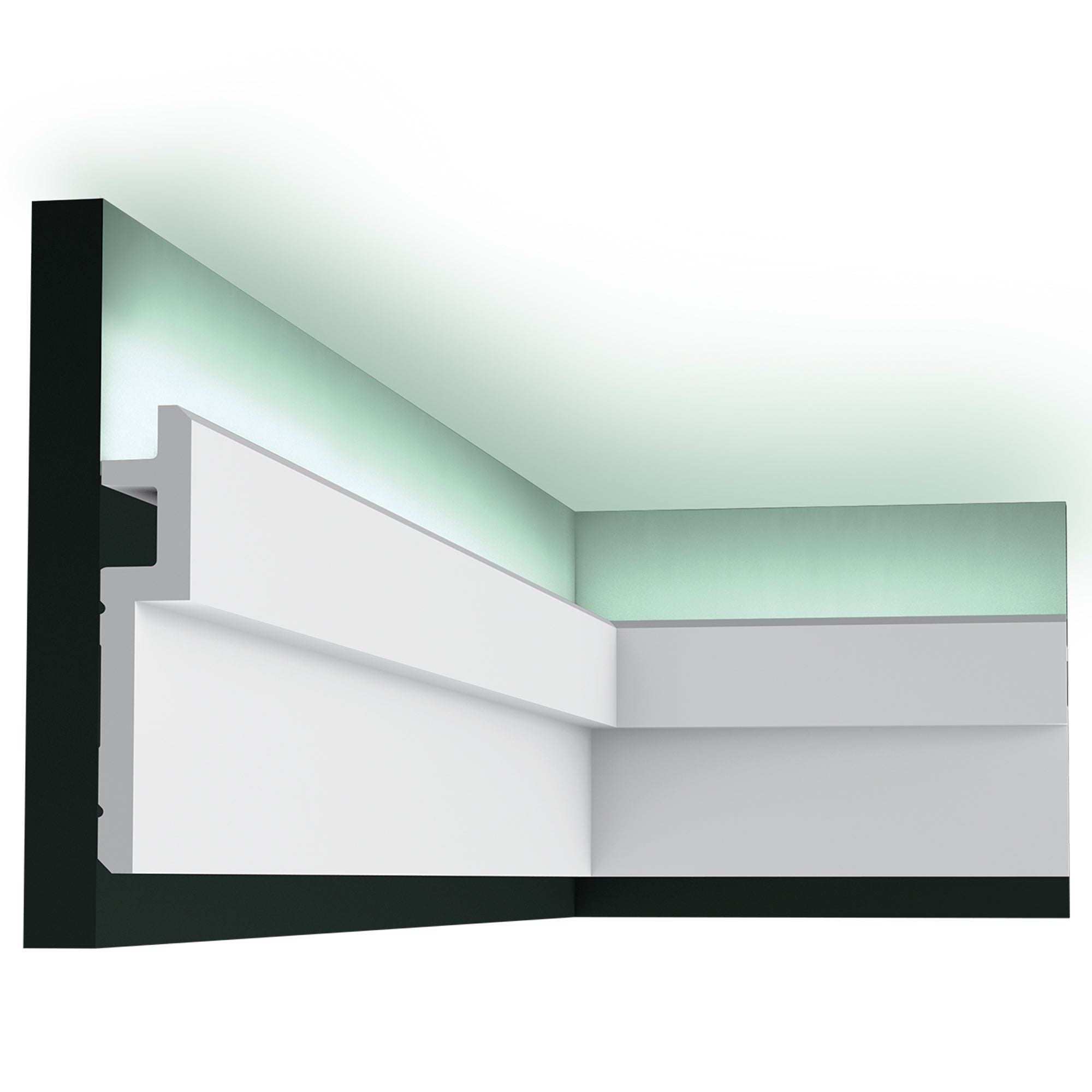 Corniche C395 en blanc | 31 x 155 x 2000 mm