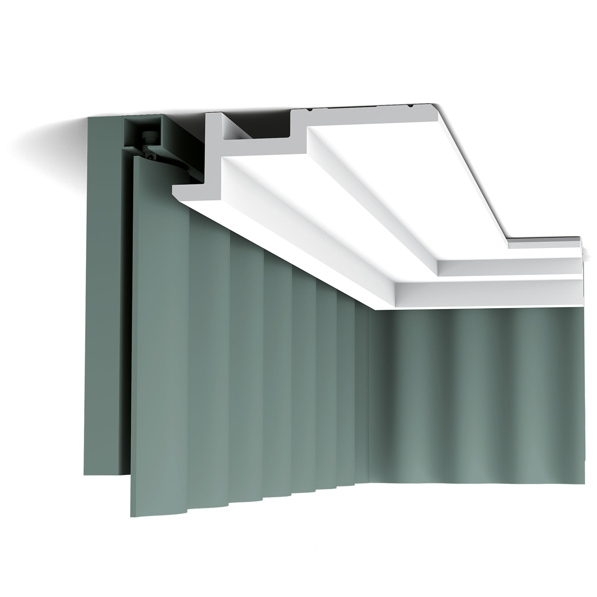 Corniche C396 en blanc | 61 x 185 x 2000 mm