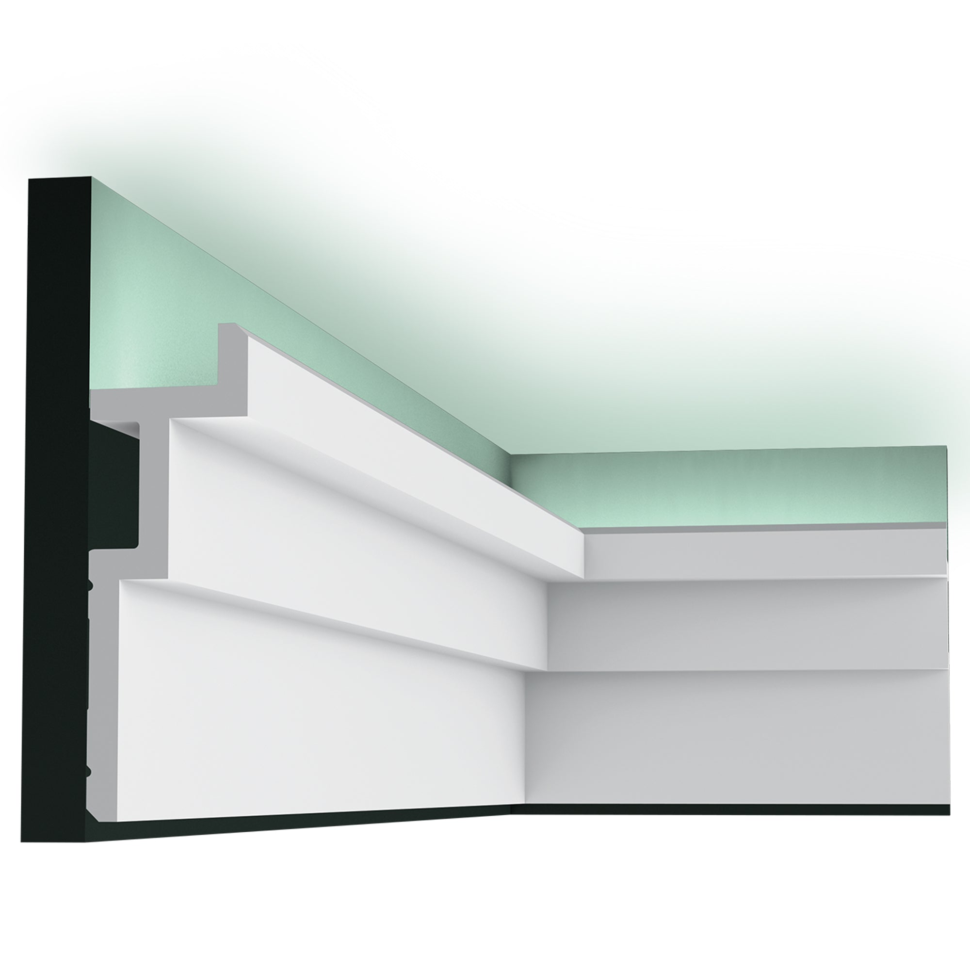 Corniche C396 en blanc | 61 x 185 x 2000 mm