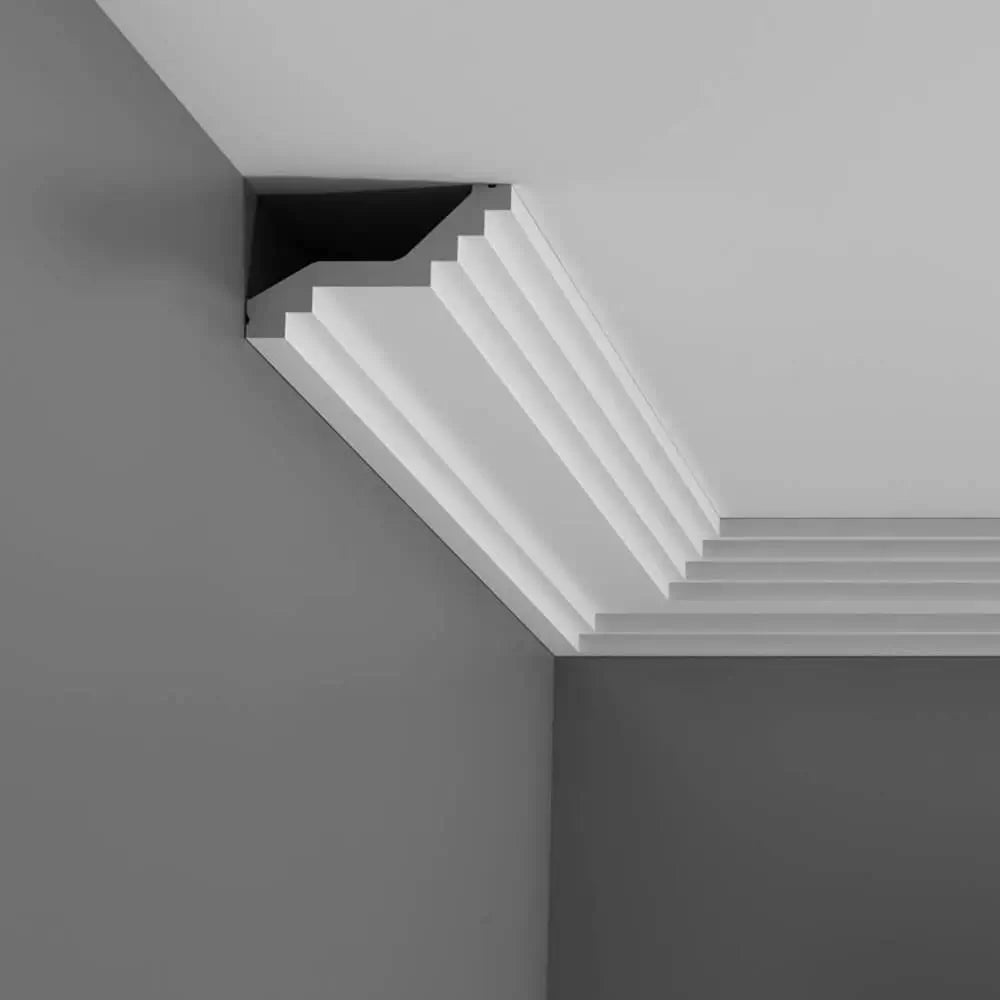 Corniche C400 en blanc | 100 x 60 x 2000 mm