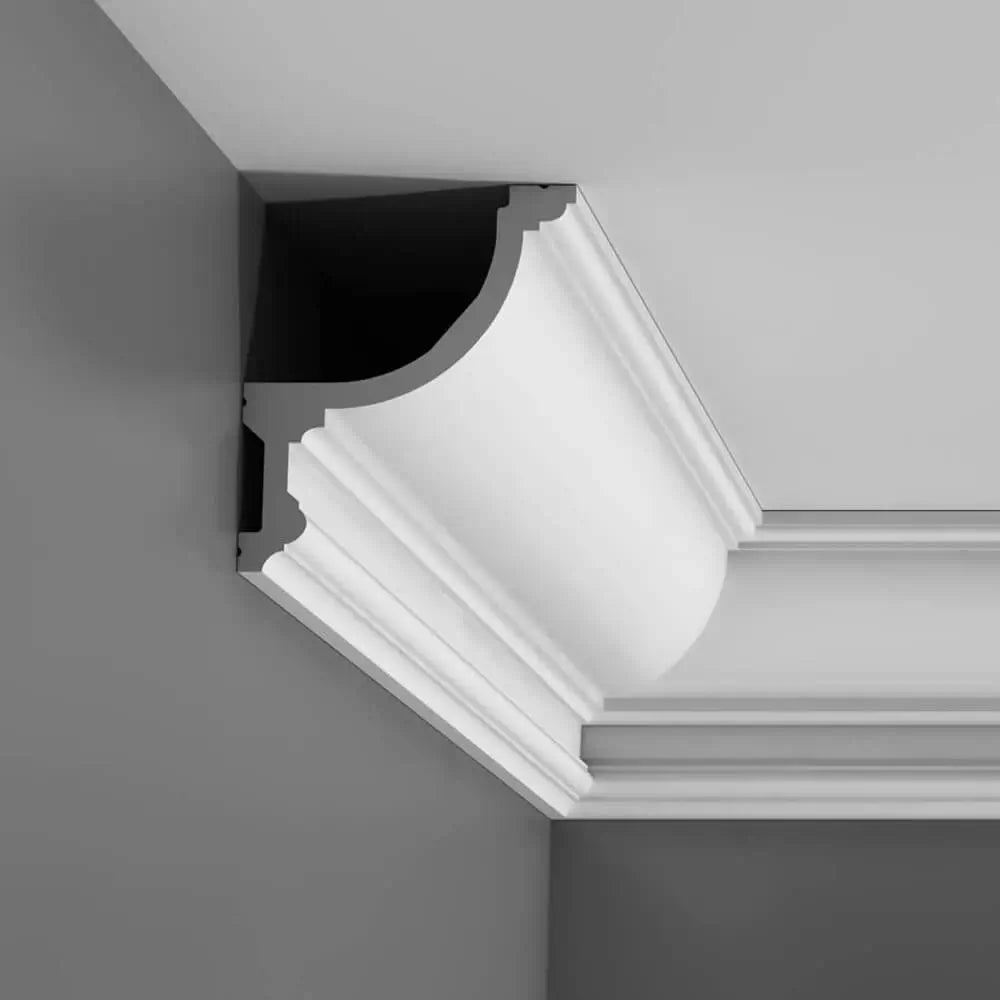 Corniche C901 en blanc | 124 x 148 x 2000 mm