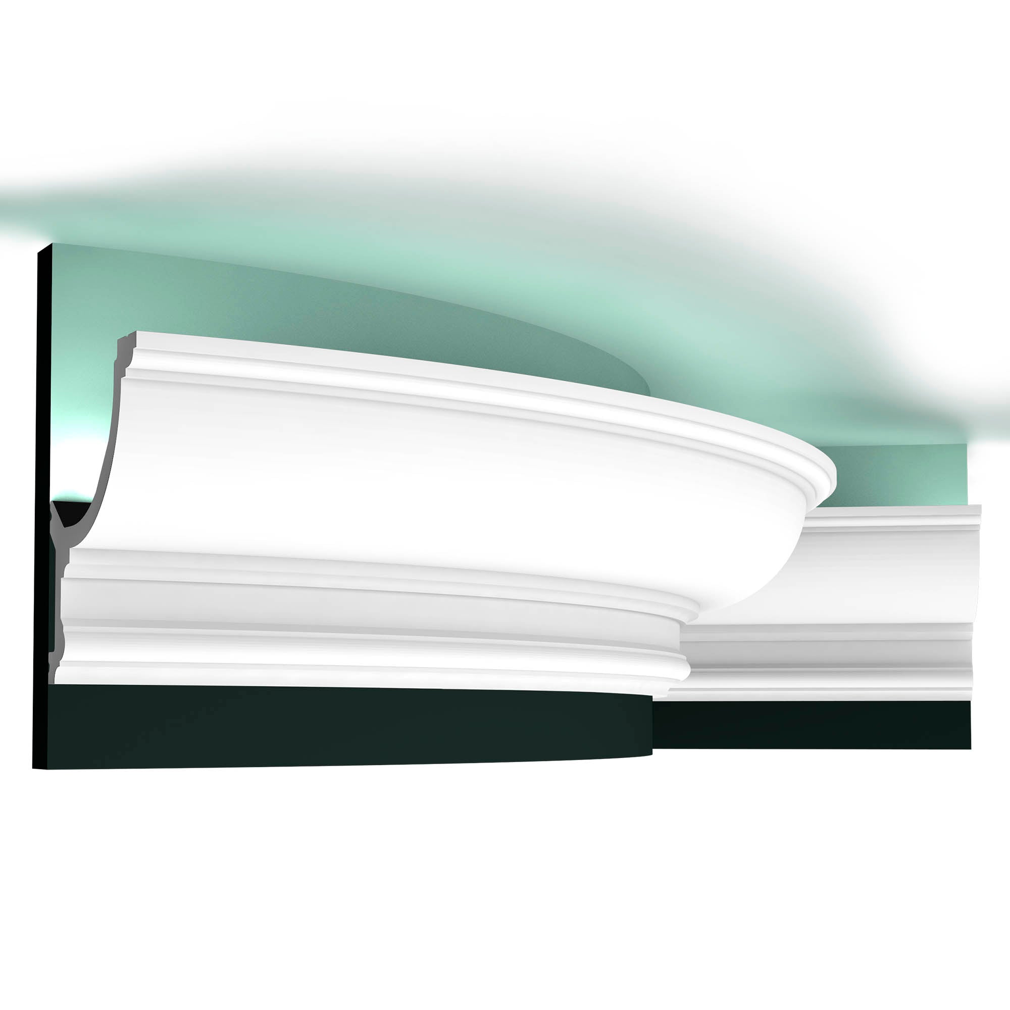 Flexible Stuckleiste C901F in weiß | 124 x 148 x 2000 mm