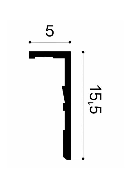 Stuckleiste CX217-2600 LEDGE in weiß | 155 x 50 x 2600 mm