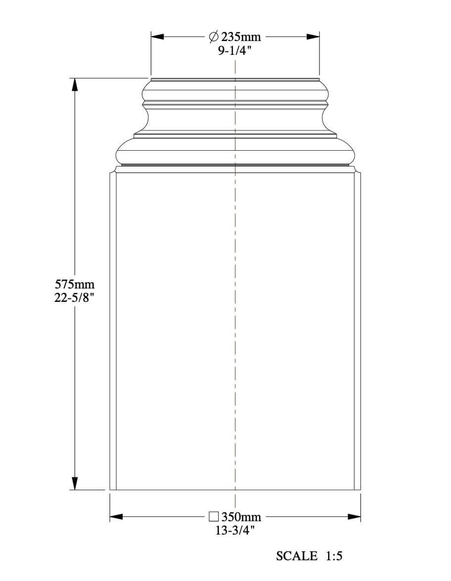 Piedistallo per colonne | 57,5 x 35 x 35 cm | Base per colonne K1152