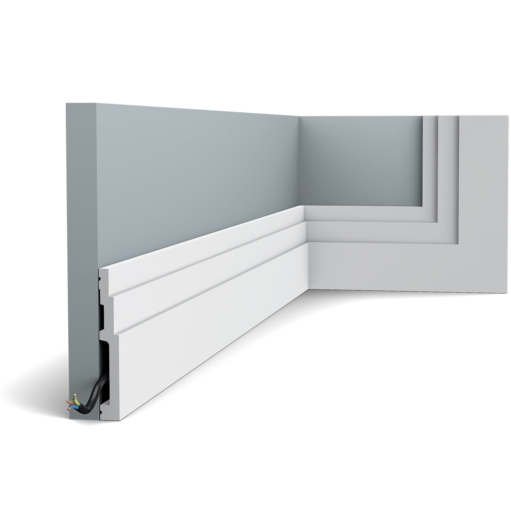 Cornice SX180 in bianco | 16 x 120 x 2000 mm