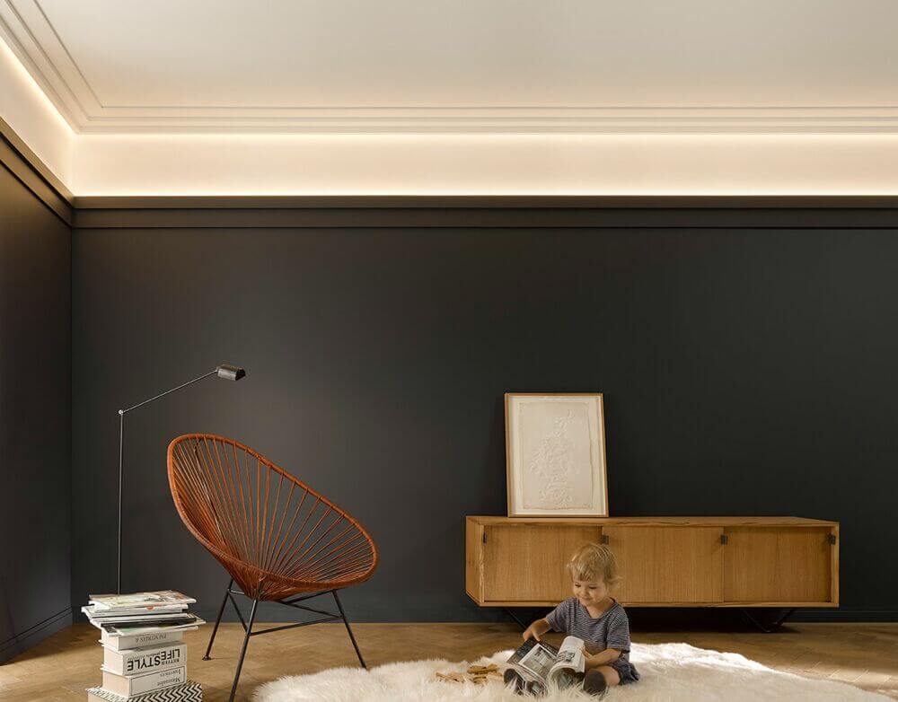Listón decorativo SX187 en blanco | 12 x 75 x 2000 mm