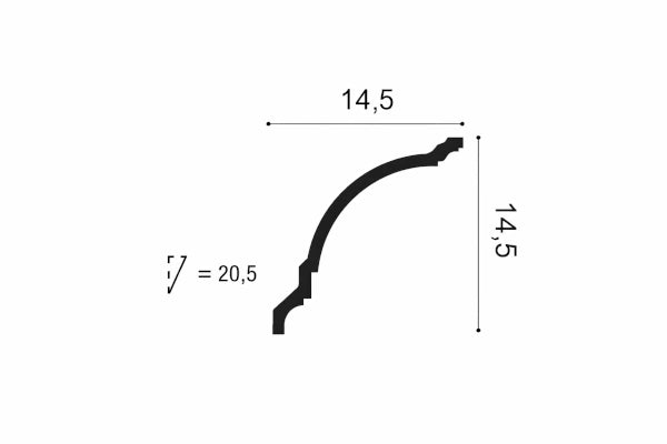 Stuckleiste CX203 in weiß | 145 x 145 x 2000 mm