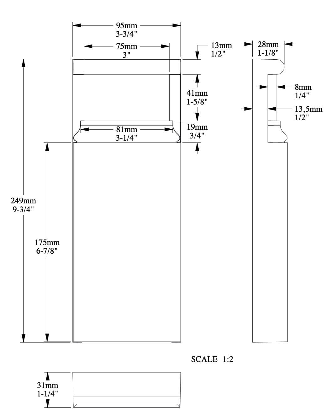 D310 | Basisdeuromlijsting | 31 x 249 x 95 mm