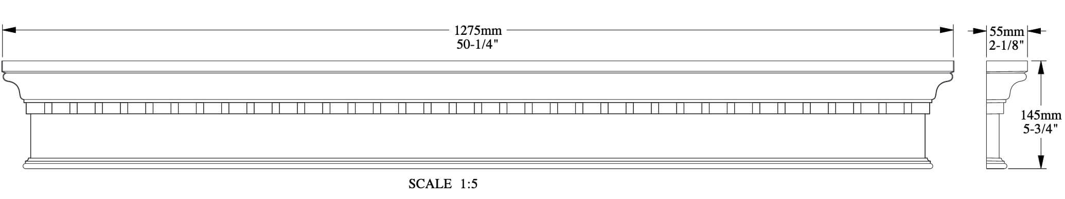 Pediment / Supraporte | 31 x 249 x 95 mm | D401
