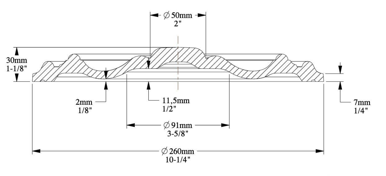 Rosette | Ø 26 cm, Höhe 3 cm | Zierelement R07