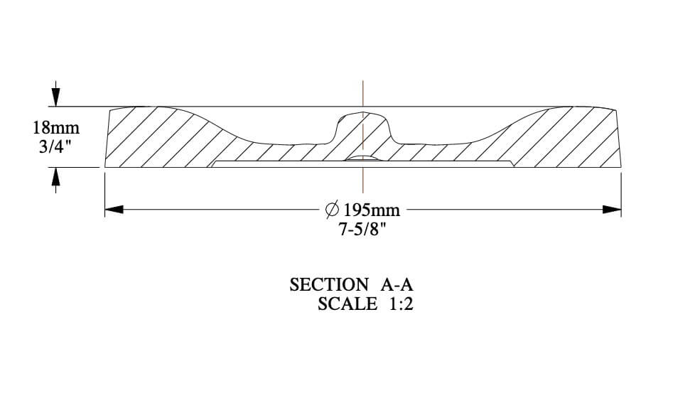 Rosace | Ø 19,5 cm, Épaisseur 1,8 cm | Centre de plafond R12