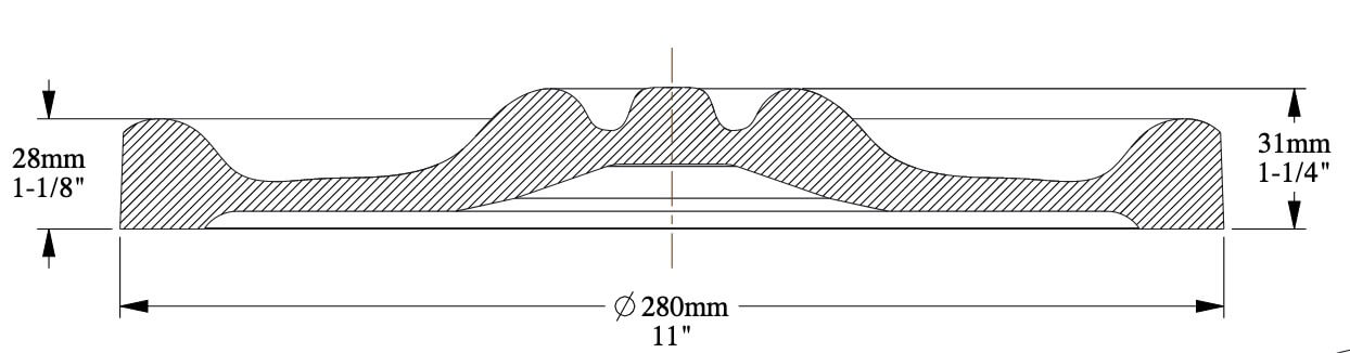 Rosette | Ø 28 cm, Höhe 3,1 cm | Zierelement R13