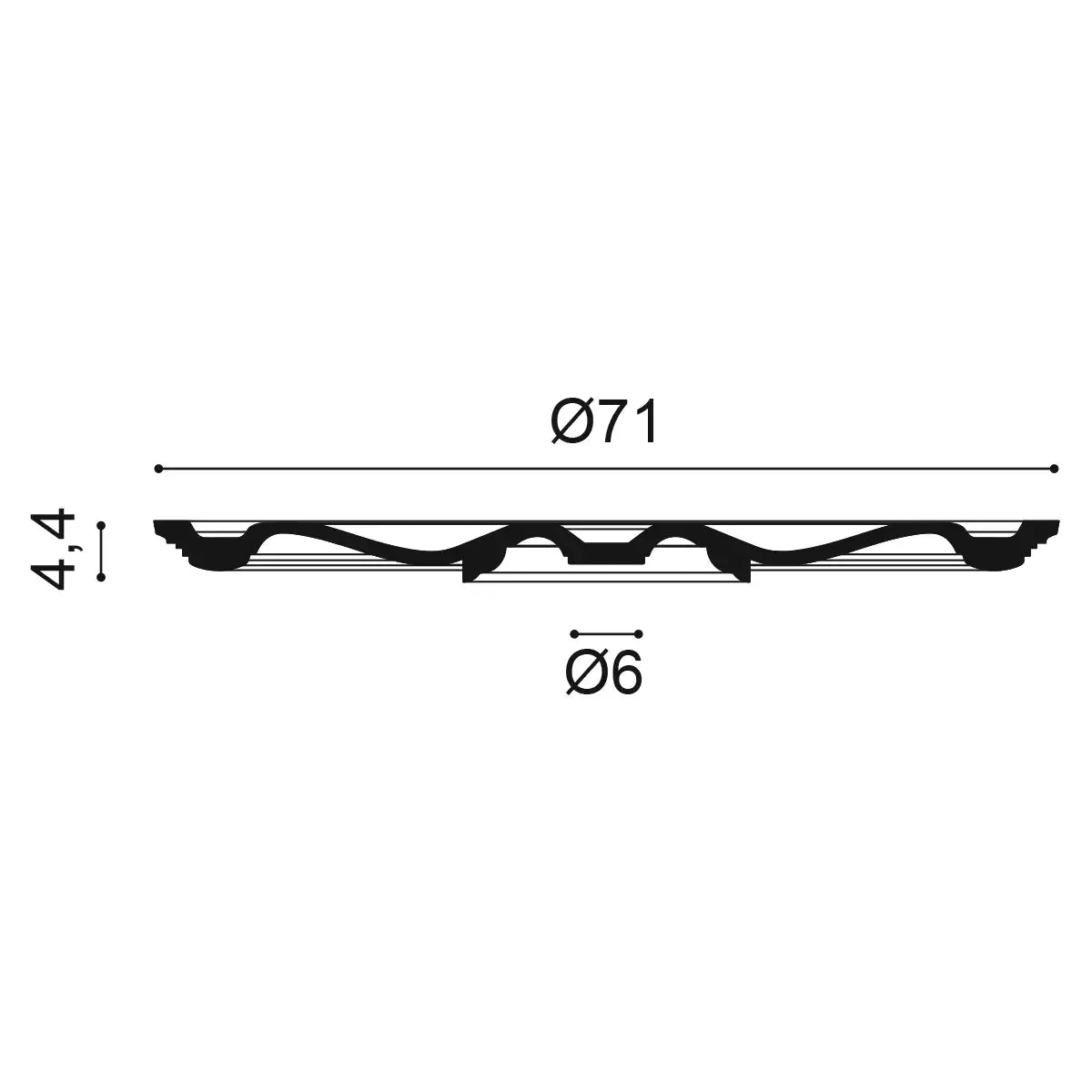 Rosace | Ø 71 cm, Hauteur 4,4 cm | élément décoratif R23