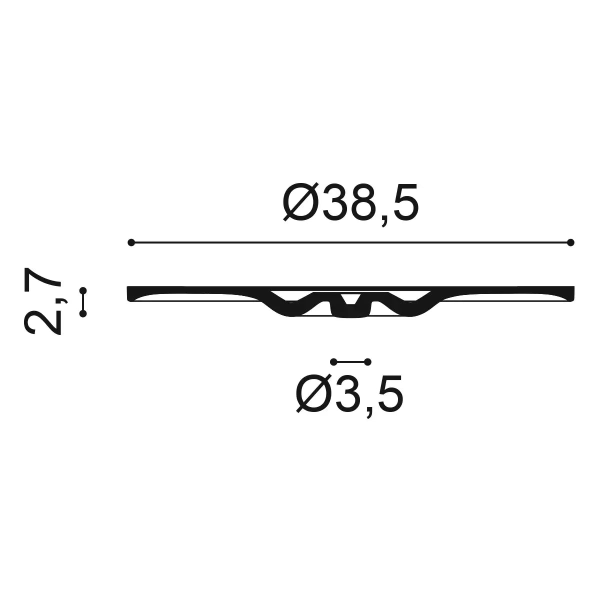 Rosette | Ø 38,5 cm, Höhe 2,7 cm | Sieraad R31