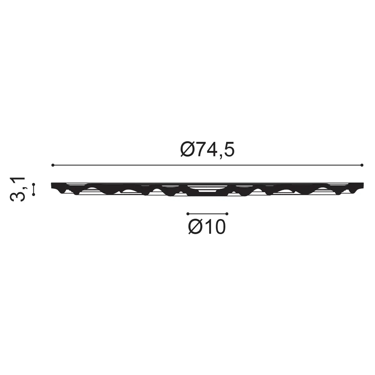 Rosace | Ø 74,5 cm, Épaisseur 3,1 cm | élément décoratif R40