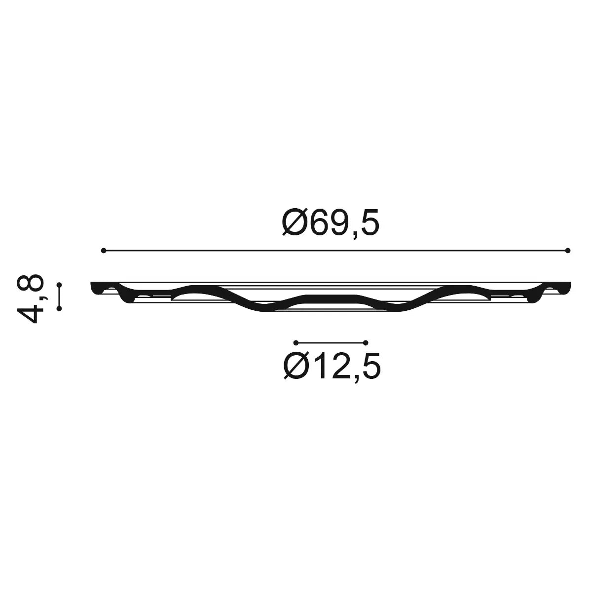 Rosette | Ø 69,5 cm, Höhe 4,8 cm | Zierelement R52
