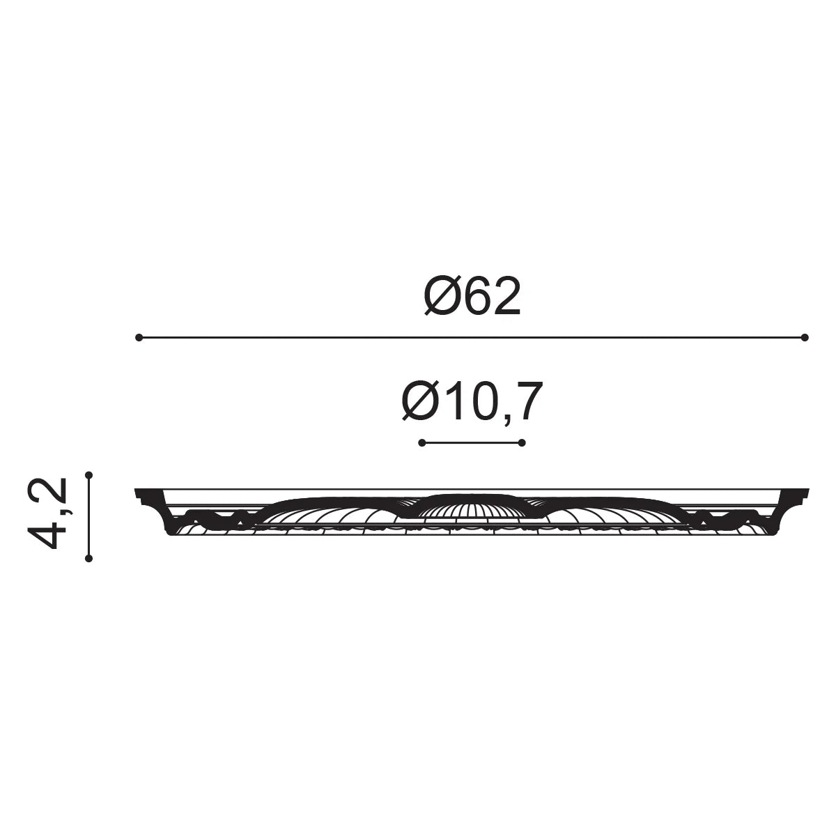 Elegante Rosetta | Ø 62 cm, Höhe 4,2 cm | R77