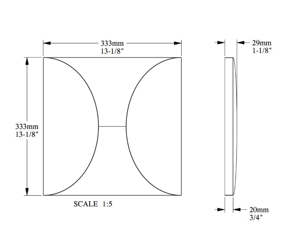 3D Panel | 333 x 29 x 333 mm | W107 CÍRCULO