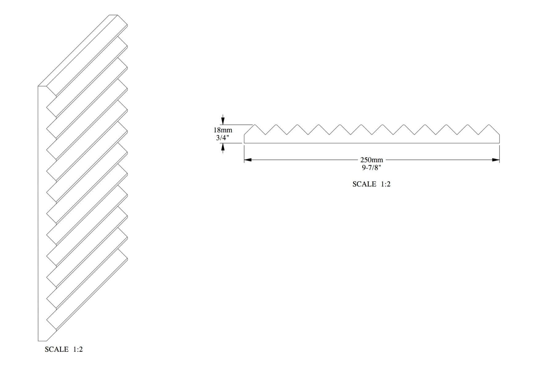 3D Panel | 18 x 250 x 2000 mm | W108 ZIGZAG