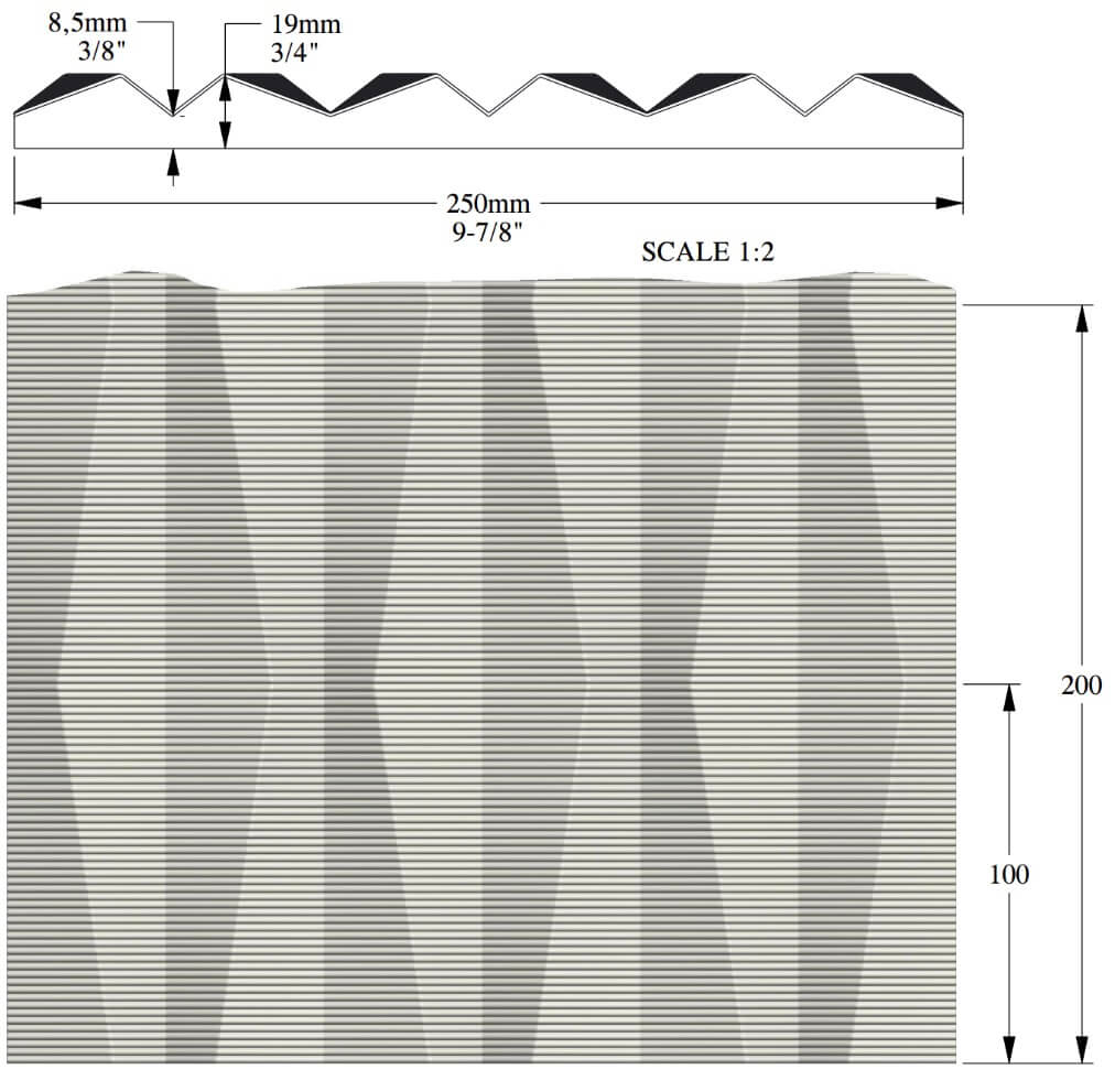 3D Paneel W112 RIDGE | 200 x 25 cm