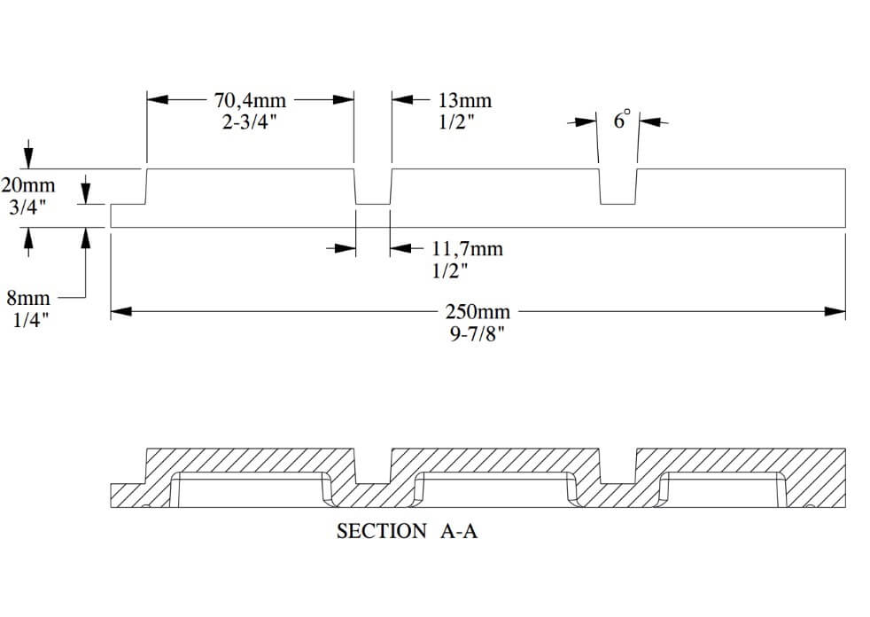 Panel 3D flexible | 20 x 250 x 2000 mm | W116F BAR XL