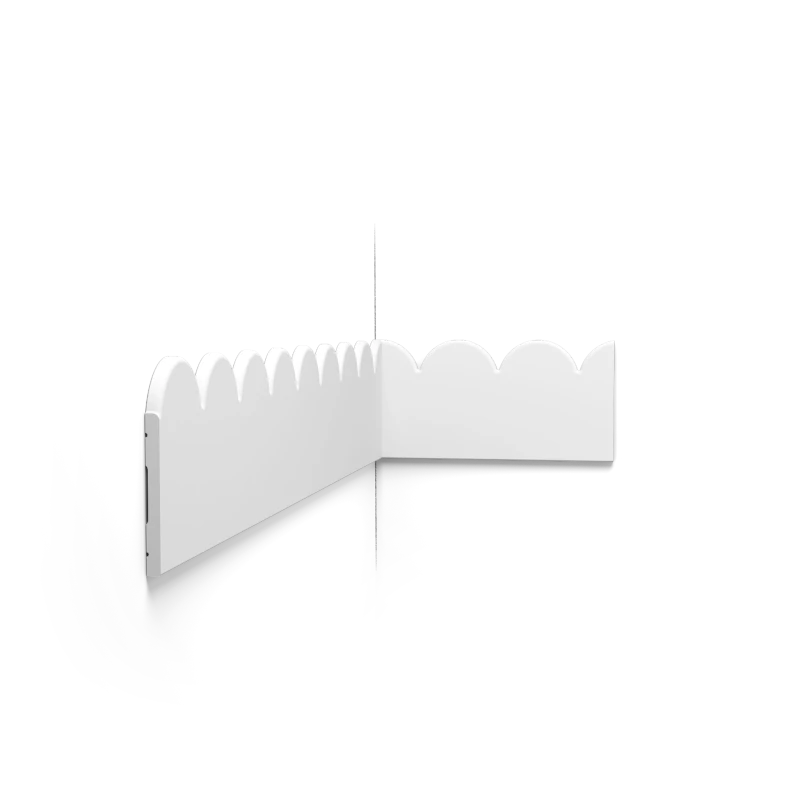 Wandleiste / Sockelleiste S425 SCALLOP | 200 x 15 x 1 cm