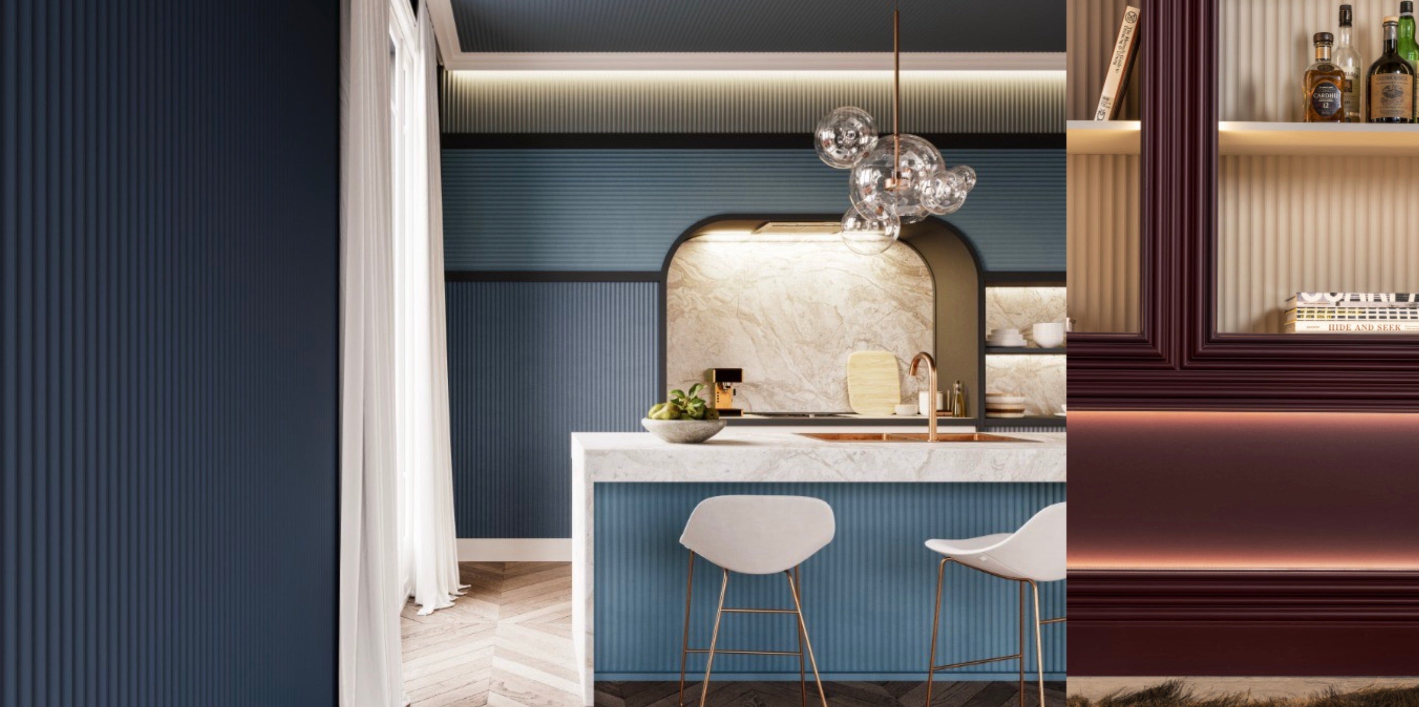 Panel 3D flexible | 13 x 250 x 2000 mm | W109F VALLEY