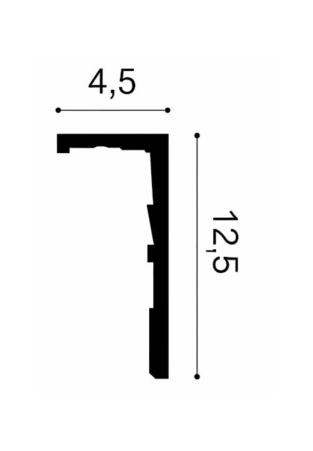 Stuckleiste CX216-2600 LEDGE in weiß | 125 x 45 x 2600 mm