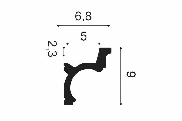 LED Stuckleiste C328 | 68 x 90 x 2000 mm