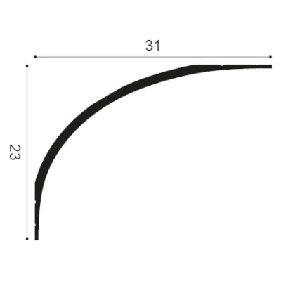 Stuck Deckenleiste C993 INFINITY | 200 x 23 x 31 cm