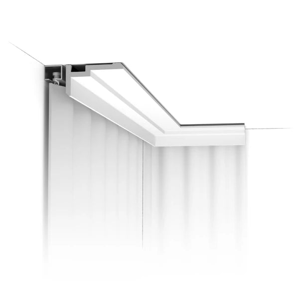 Stuckleiste / Gardinenleiste / Lichtleiste CX197 in weiß | 50 x 93x 2000 mm