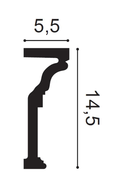 P4000 | Wandleiste / Türumrandung | 55 x 145 x 2000 mm