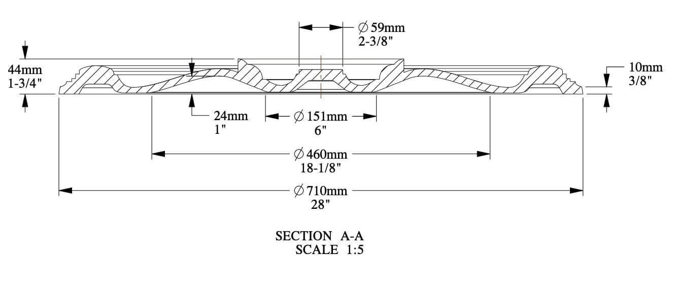 Rosace | Ø 71 cm, Hauteur 4,4 cm | élément décoratif R23
