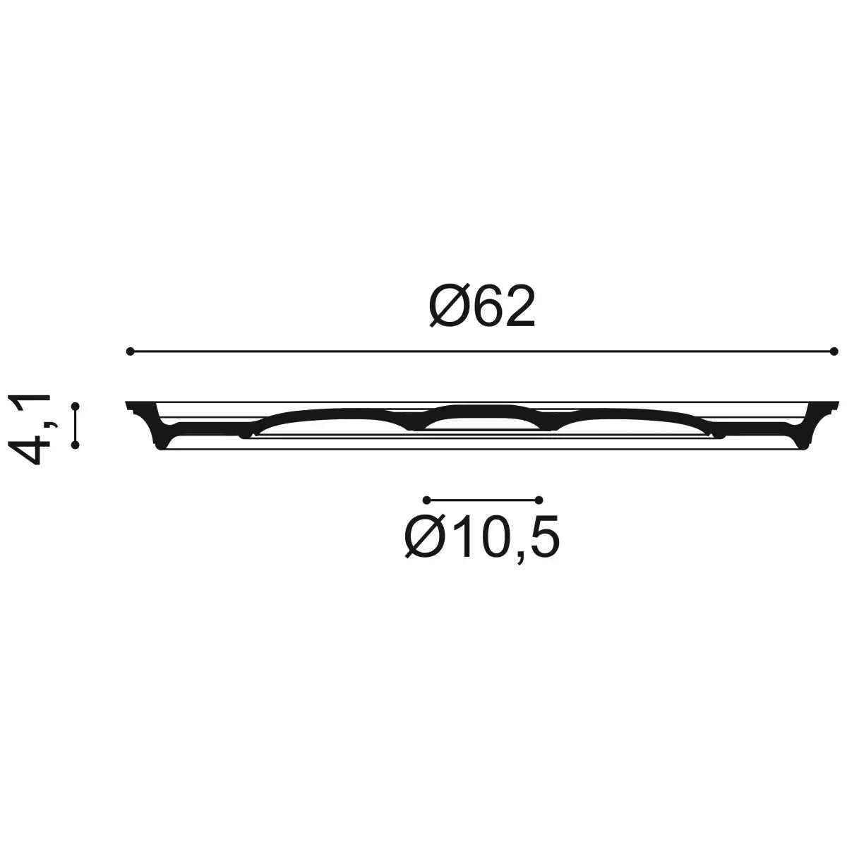 Stuckrozet | Ø 62 cm, Höhe 4,1 cm | R76