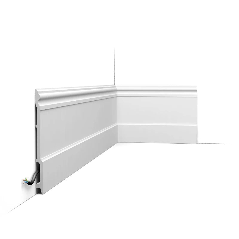 Zoccolo alto SX191 in bianco | 21 x 210 x 2000 mm