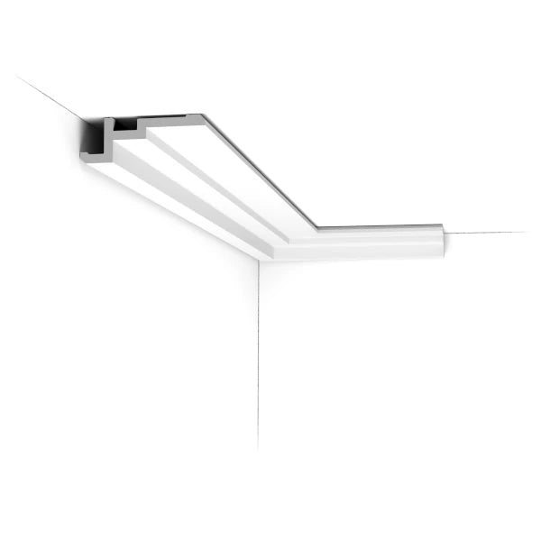 Stuckleiste / Gardinenleiste CX196 in weiß | 40 x 113x 2000 mm