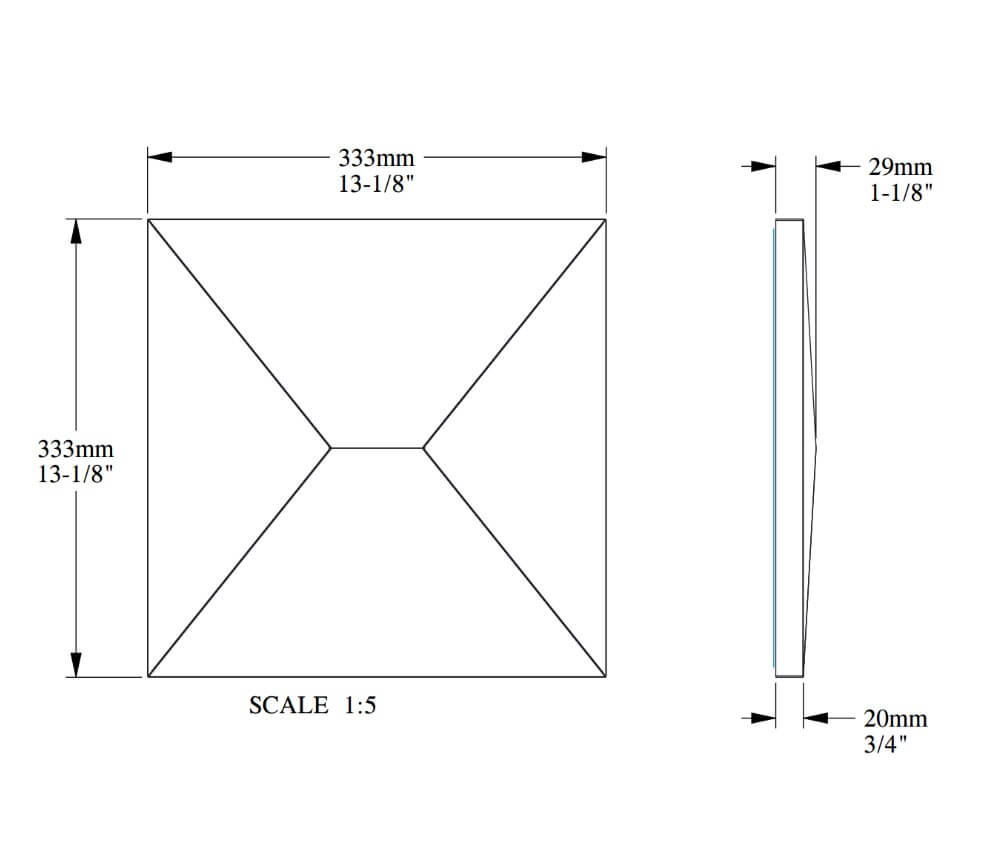 3D Pannello | 333 x 29 x 333 mm | W106 ENVELOP