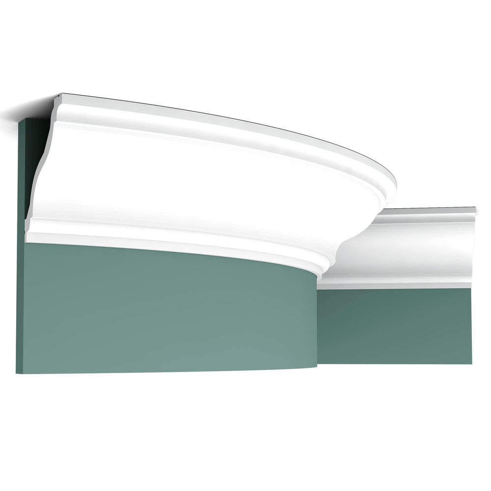 Pvc Inner Cornice Flexible cornice C333F white | 111 x 122 x 2000 mm made of plastic | c